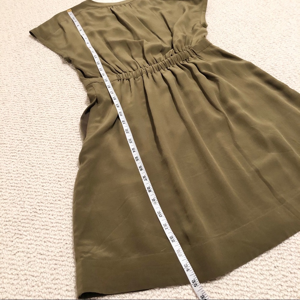 Madewell Silk Moonset Dress in Olive Green Sz 2 - Picture 11 of 11
